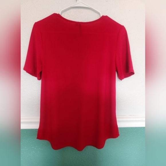 RED women's blouse Size Small - Picture 2 of 5